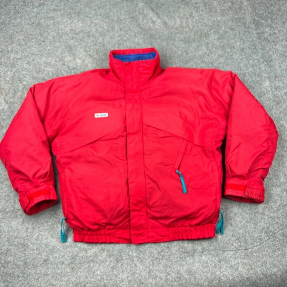 VTG Columbia Jacket Mens‎ Large Red Blue Whirlibird 3 in 1 Coat Down Insulated - Picture 1 of 16